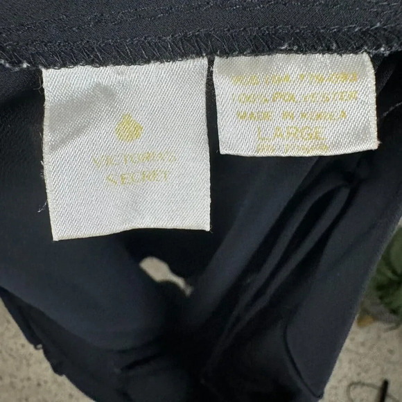 Victoria's Secret Vintage 80's Gold Label Black Sheer Chemise Wrap Style Size L - Picture 6 of 7